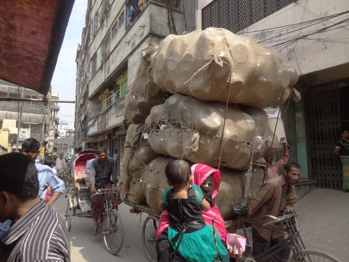 Pots piled high in Old Dhaka's tight and bustling streets