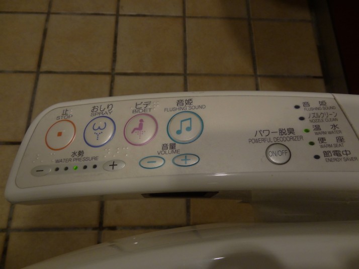 Japanese toilet controls