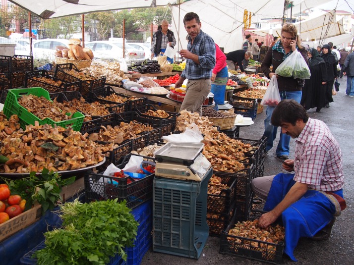 Mushroom stall at Inebolu Market