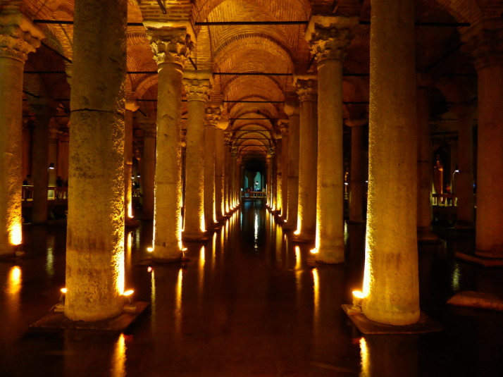 The Basilica Cistern, 9,800m<sup>2</sup> in size, can hold 80,000 cubic metres (2,800,000 cu ft) of water, and was forgotten for nearly a hundred years!