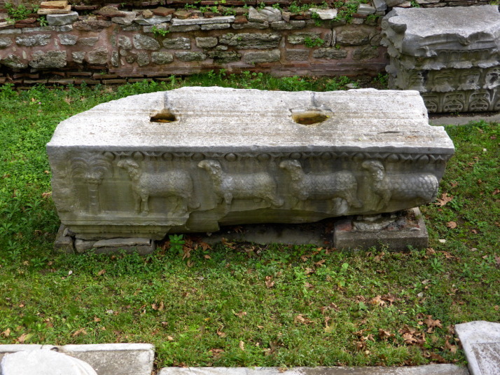 The entrance walks you past excavated remains of the previous structure on this site - the Theodosian Haghia Sophia built in the 5th century which burnt down during the Nika Revolt in AD 532