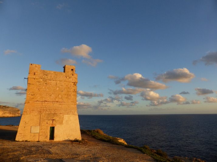 The sun sets on our first day of strolling through the countryside and history of the tiny island of Malta
