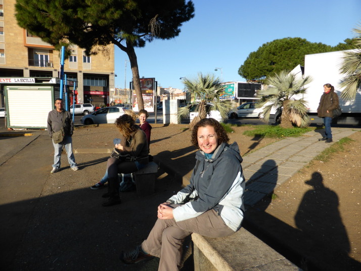 Waiting for the bus to Mt Etna, Catania