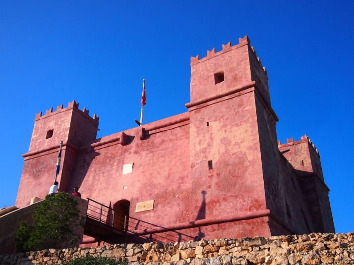 St Agatha's Tower - otherwise known as the Red Tower, dominates the northern peninsula of Malta and is the final stop of the walk