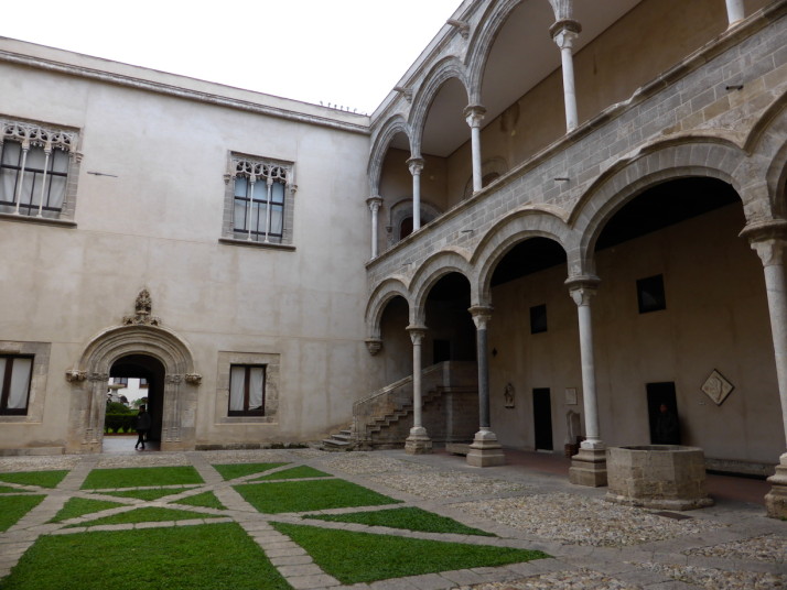 Entrance courtyard of Palazzo Abatellis, Palermo, Sicily