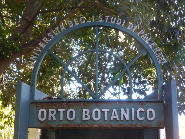 Orto Botanico sign, Palermo, Sicily