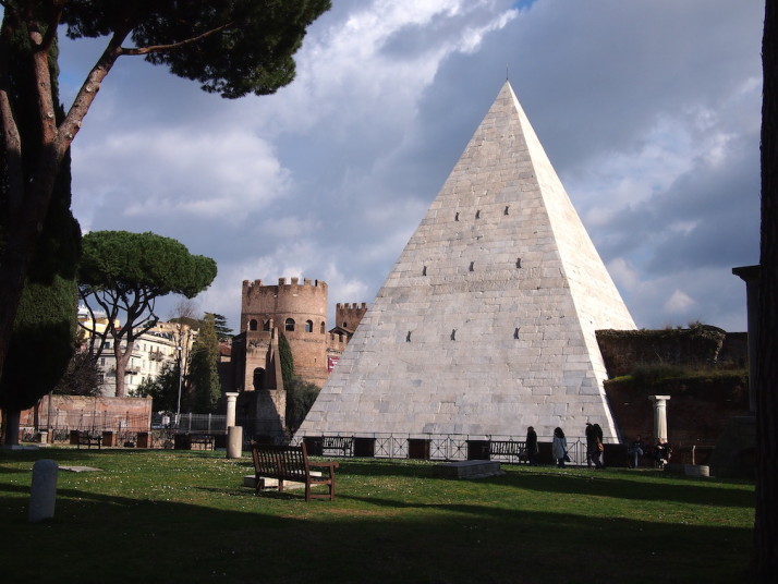 Pyramid tomb of Gaius Cestius, Rome, Italy