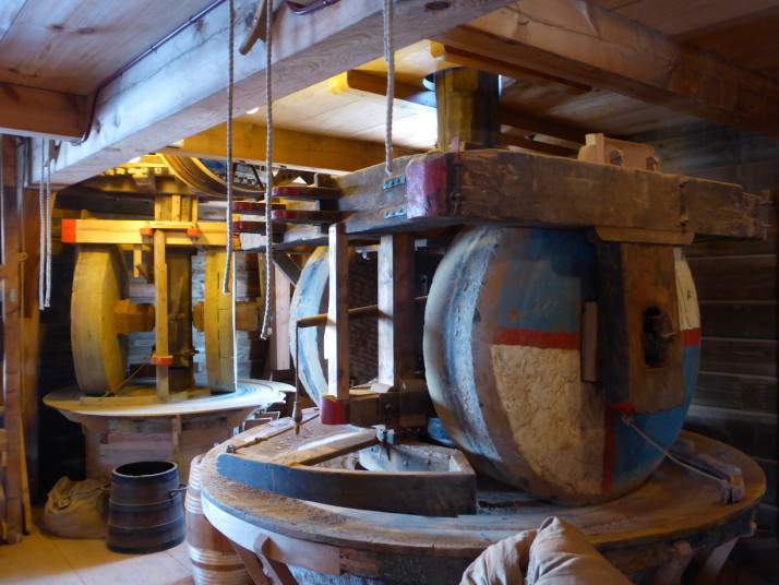Inside the spice grinding windmill, Zaanse Schans, Holland, Netherlands