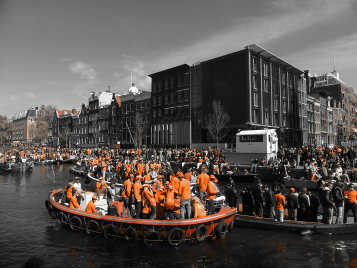 Boat drinks, King's Day, Amsterdam