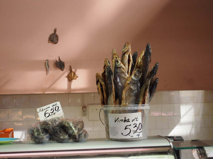 Dried fish in Riga's market