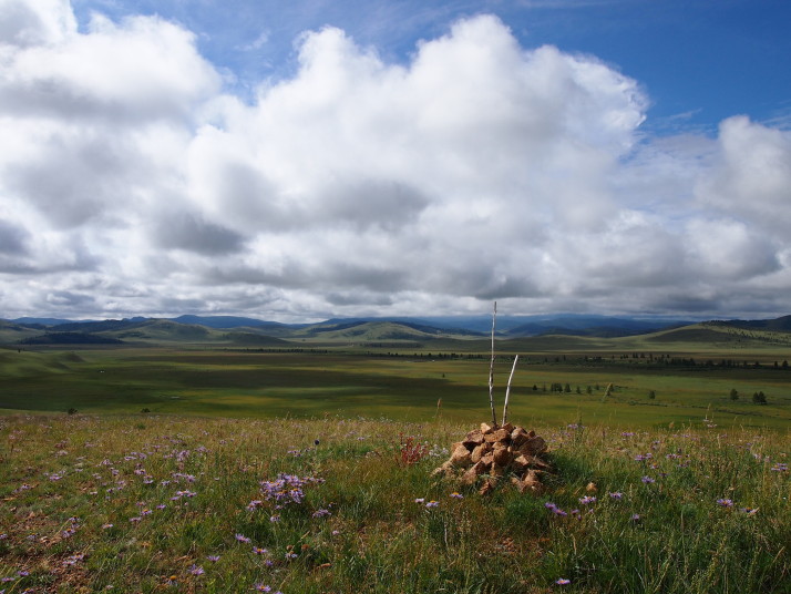 Ovoo in eastern Mongolia