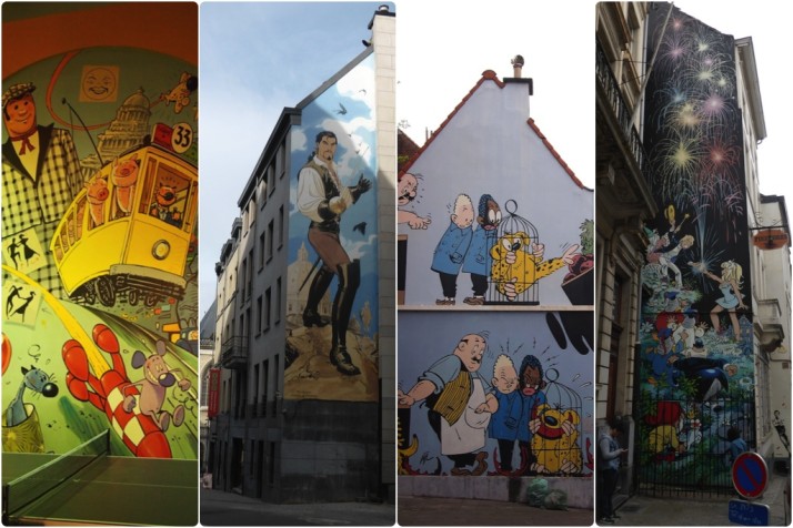 Cartoon wall collage, Brussels