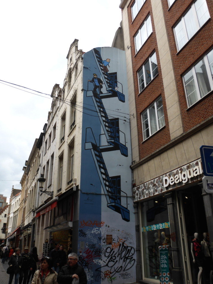 Tintin comic wall, Brussels