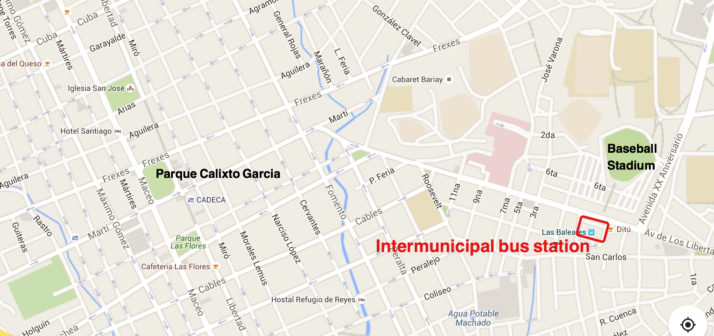 Holguin Intermunicipal bus station map